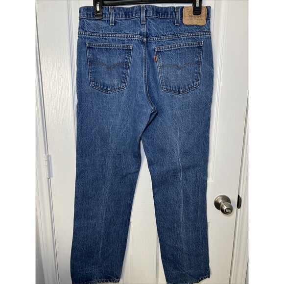 Vintage Levis 519-0217 Orange Tab Straight Medium Wash Blue Jeans Mens 36x32 - Picture 4 of 10